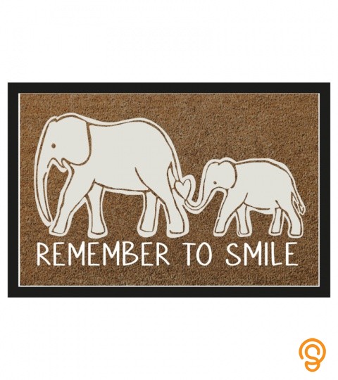 Beautiful Elephant Remember To Smile Doormat