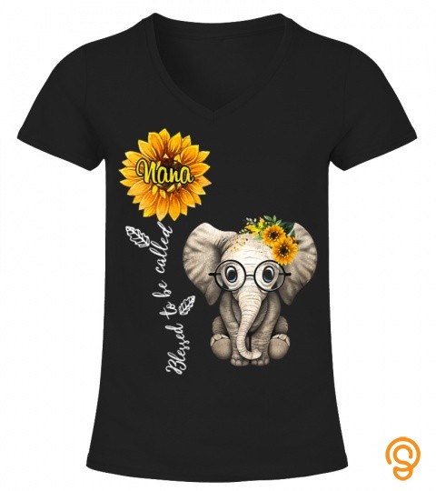 womens blessed to be called nana sunflower elephant v neck 