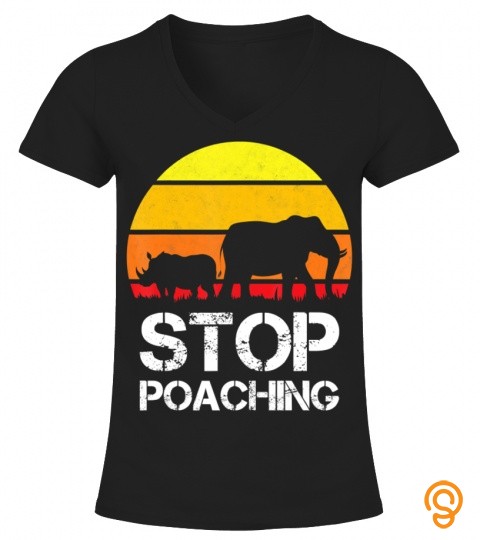 stop poaching elephant rhino  sunset 