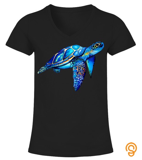 Cute Turtle Shirt   Watercolor Blue Sea Turtle Hawaiian Honu T Shirt