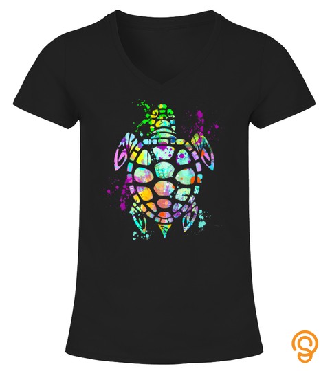 Sea Turtle Watercolor Splash Love Turtles Gift Idea For Her T Shirt