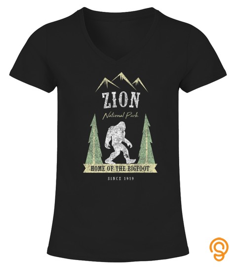 Zion National Park Shirt Vintage Bigfoot Utah Tshirt   Hoodie   Mug (Full Size And Color)