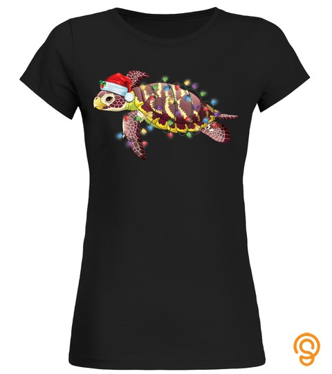 Funny Sea Turtle In Santa Hat Turtle Christmas Pajama Gifts T Shirt