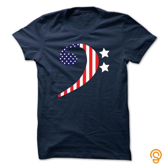Fabric AMERICAN BASS CLEF Tee Shirts Saying Ideas