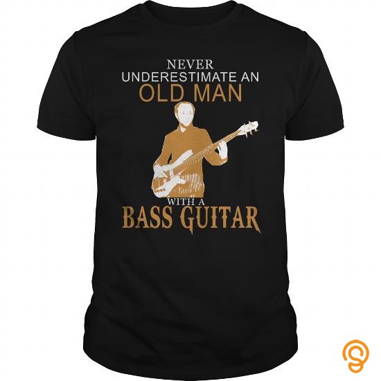 Semi-formal old man with a bass guitar T Shirts Clothes