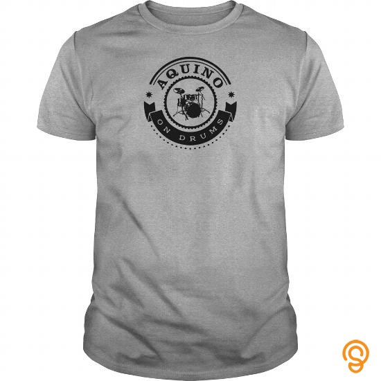 Printed AQUINO On Drums Tee Shirts Design