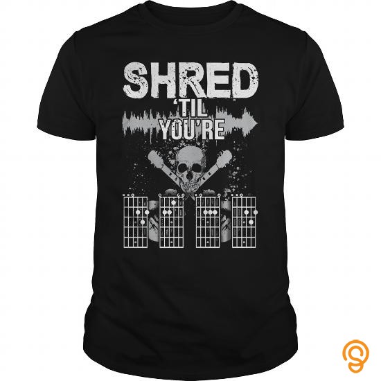 Colorful Guitar Shirt Shred til DEAD T Shirts Sayings