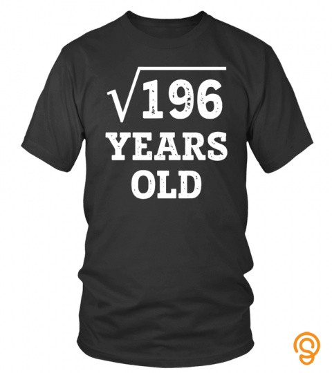 Square Root of 196 Years Old 14th Birthday Gift T Shirt