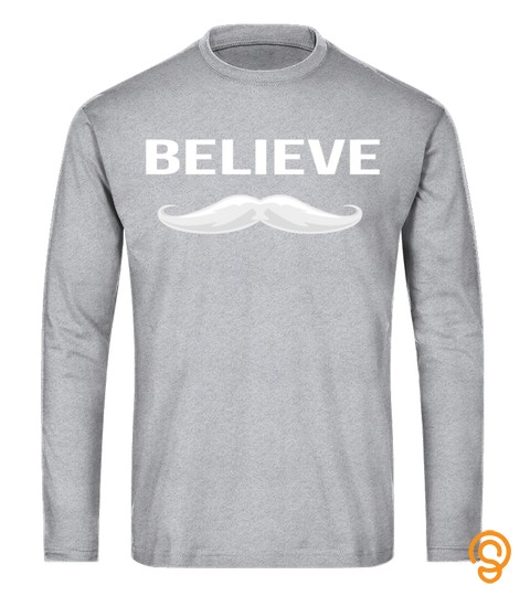 Believe   Merry Christmas White Mustache Pullover Hoodie