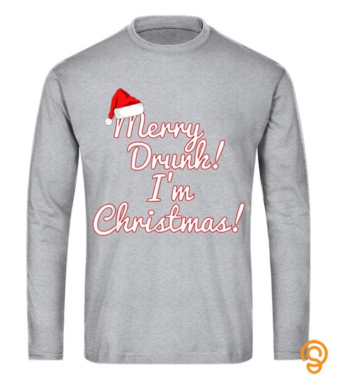 Merry Drunk I'M Christmas Booze Xmas Top Gift T Shirt
