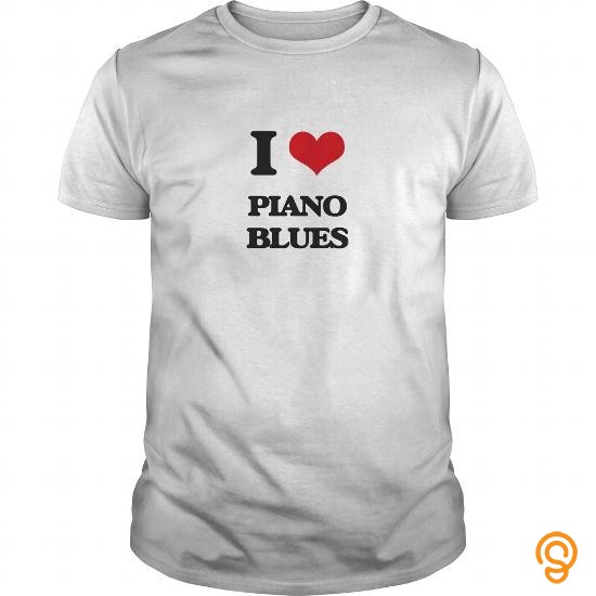 Boho Chic I Love PIANO BLUES T Shirts Sayings