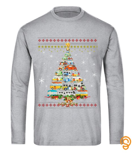 Funny Christmas Tree Camping Vehicle Merry Xmas Ugly Gifts T Shirt
