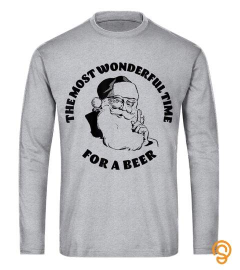 Christmas Beer Santa Drinking Bar Gift T Shirt