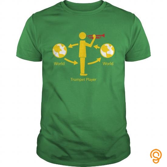 Design Trumpet and the wrold T Shirts Screen Printing