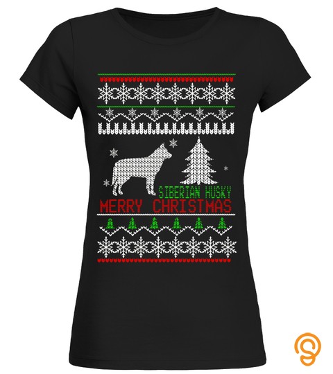 Ugly Christmas Sweater For Siberian Husky Dog Lover Tshirt