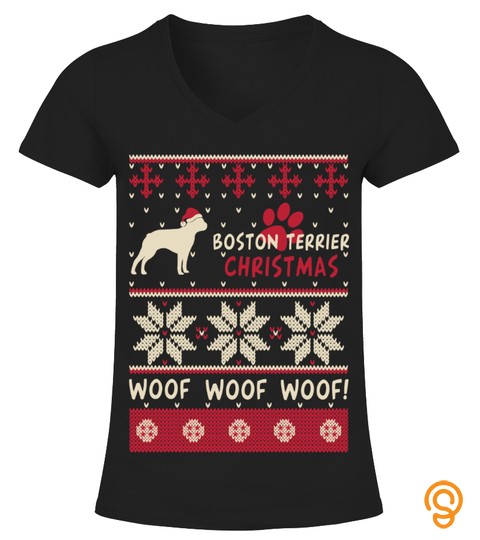 Boston Terrier Christmas Sweater Shirt