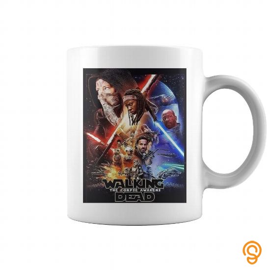 Funky WALKING THE CORPSE AWAKENS mug Tee Shirts Screen Printing