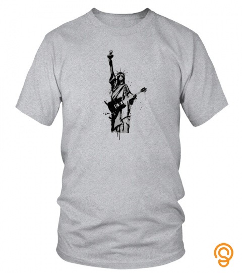 Liberty Rocks   Statue Of Liberty Holding Guitar Shirt  