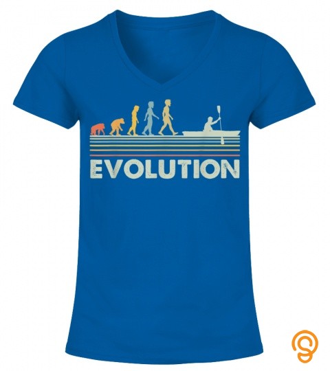Kayak Tshirt For Men Women   Funny Vintage Evolution Kayak T Shirt