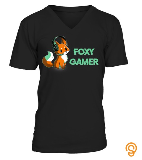 Foxy Gamer T Shirt Funny Fox Ready to Gaming Place  T Shirt