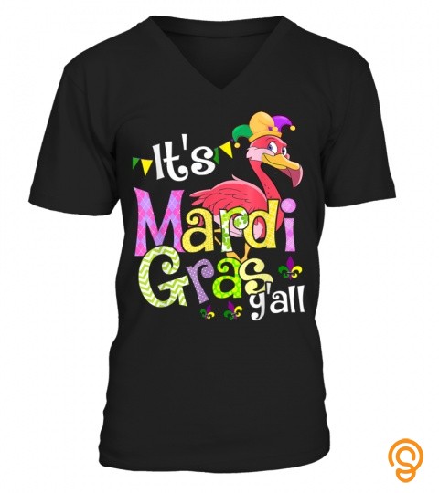 Its Mardi Gras Yall Flamingo Jester Hat T Shirt
