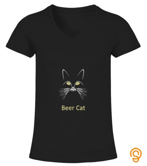 Beer Cat Hops and Barley Whiskers Funny Cat T shirt