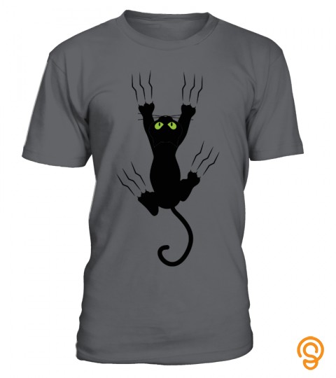  black cat clawing at the t shirt